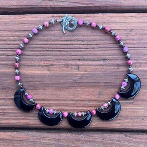 15” Onyx Beaded Choker Necklace